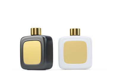 İki koku parfüm şişeleri mockup