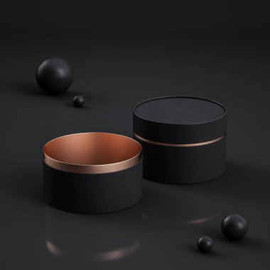 Açık ve kapalı kağıt mockup tüpler