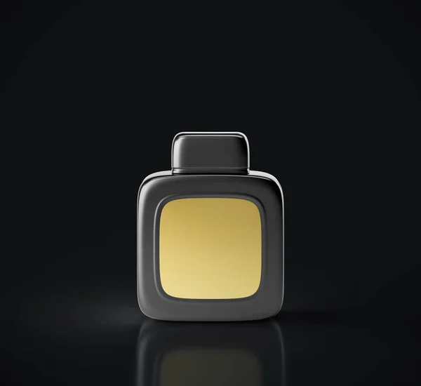 Black fragrance perfume bottle mockup — Stock Photo, Image