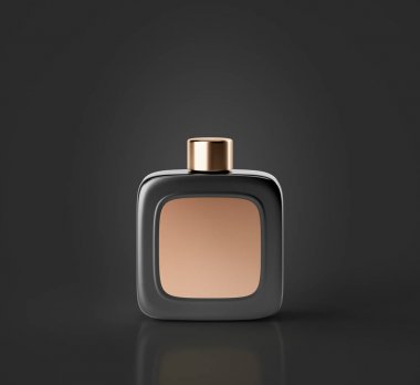 Siyah koku parfüm şişe mockup