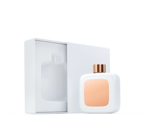 White fragrance perfume bottle mockup — Stock Photo, Image