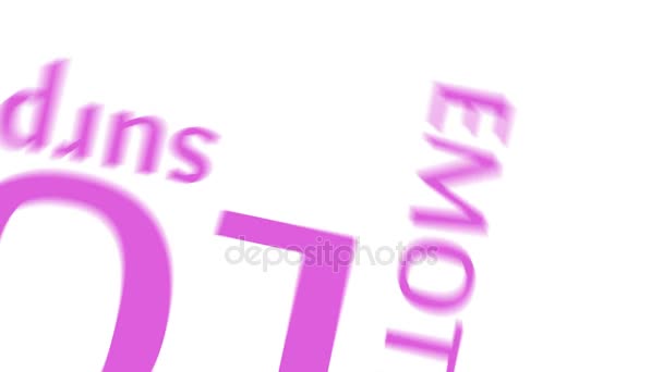 Valentines mots mignons motion intro. Style plat .