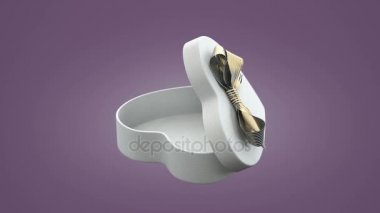 Açık kalp şeklinde hediye kutusu loopable spin