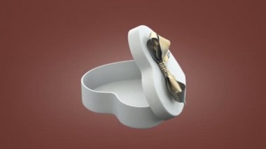 Açık kalp şeklinde hediye kutusu loopable spin