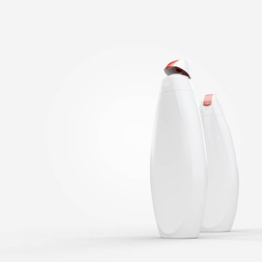 Jel ya da şampuan şişeleri mockup duş