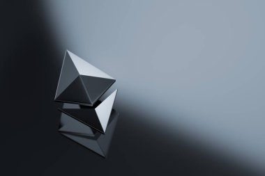 Ethereum coin logo 3D illustration.