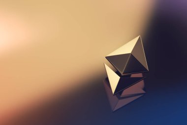Ethereum coin logo 3D illustration.