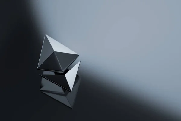 Ethereum logotipo da moeda ilustração 3D . — Fotografia de Stock