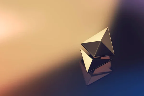 Ethereum coin logo 3D illustration. — 图库照片