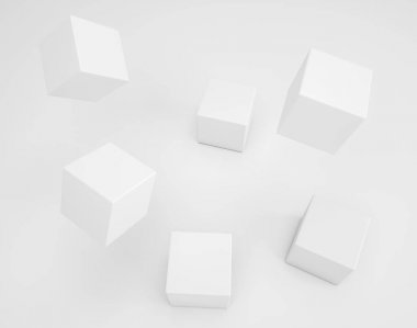 Beyaz arka plan üzerinde beyaz küpleri.