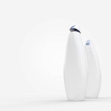 Jel ya da şampuan şişeleri mockup duş