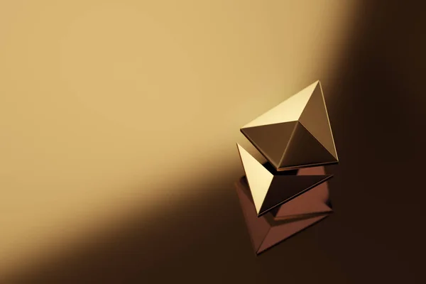 Ethereum coin logo 3D illustration.
