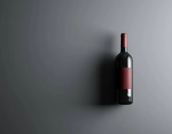 Top vista mockup garrafa de vinho tinto . — Fotografia de Stock