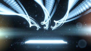 Akıllı telefon ekranında süzülen DNA zincirinin gelecekteki hologramı.