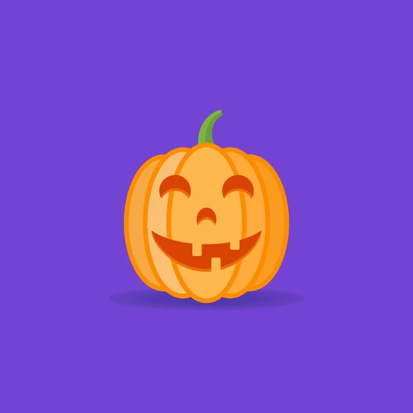 Lustiges Halloween-Kürbis-Flach-Symbol. Vektorillustration. — Stockvektor