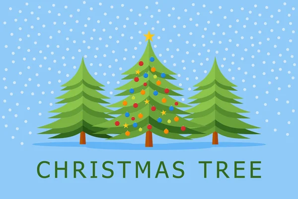 Banner del árbol de Navidad. Tarjeta de Navidad. Ilustración vectorial . — Archivo Imágenes Vectoriales