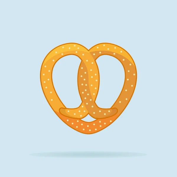Sabroso pretzel para Oktoberfest sobre fondo azul. Ilustración vectorial . — Vector de stock