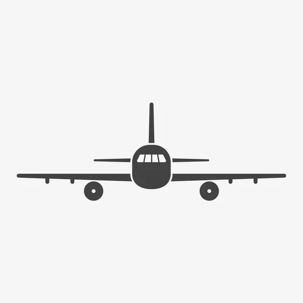 Icona monocromatica dell'aereo. Illustrazione vettoriale . — Vettoriale Stock
