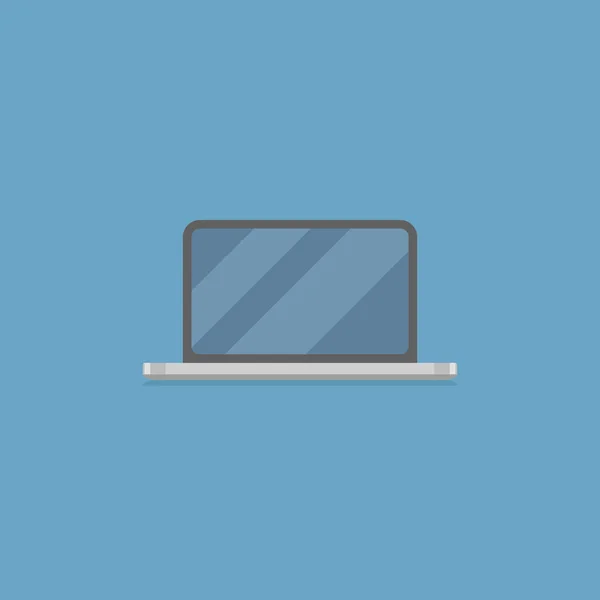 Laptop lapos stílusú ikon. Elülső kilátás. Vektoros illusztráció. — Stock Vector