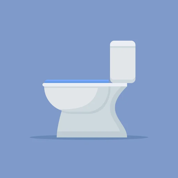 Toilet bowl flat style icon. Vector illustration. — Stock Vector