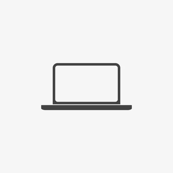 Laptop zwart-wit pictogram. Vectorillustratie. — Stockvector