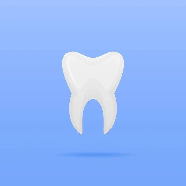 Tooth icon isolated on blue background. — Stock Vector