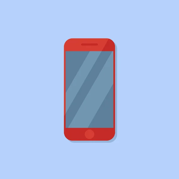 Ícone de estilo plano smartphone vermelho. Ilustração do vetor do telefone móvel . —  Vetores de Stock