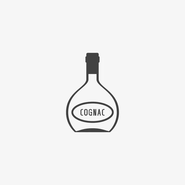 Cognac flaska monokrom ikonen. Vektorillustration. — Stock vektor