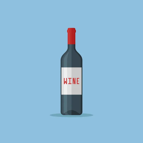 Garrafa de vinho tinto ícone de estilo plano. Ilustração vetorial . —  Vetores de Stock
