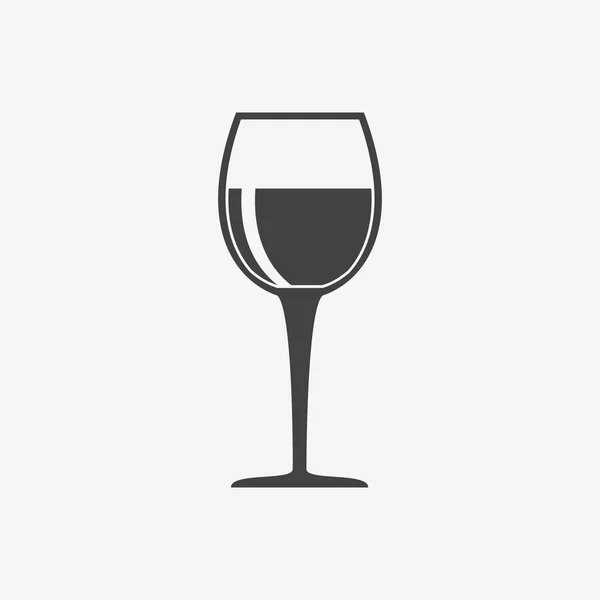 Glas Wein einfarbige Ikone. Kelchvektorillustration. — Stockvektor