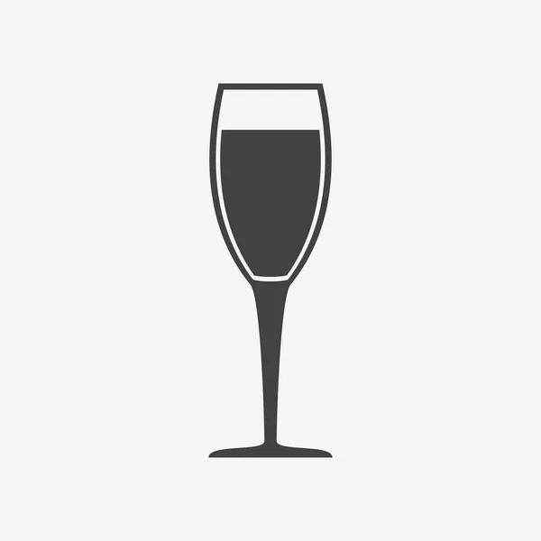 Glas Champagner monochromen Symbol. Vektorillustration. — Stockvektor