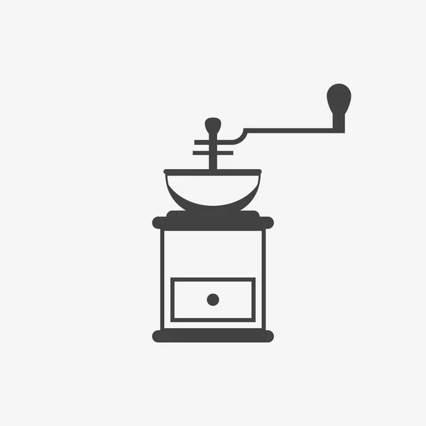 Klassische Kaffeemühle monochrom Symbol. Vektorillustration. — Stockvektor