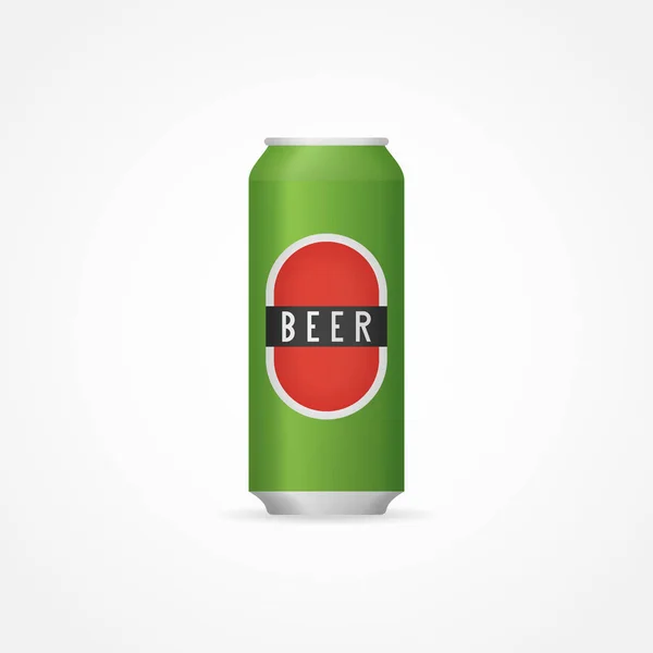 Canette de bière en aluminium vert. Illustration vectorielle . — Image vectorielle