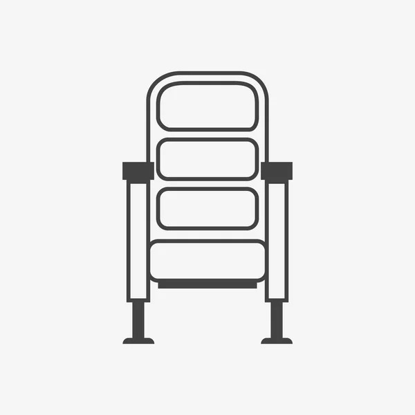Kino židle černobílá ikona. Vektorové ilustrace. — Stockový vektor