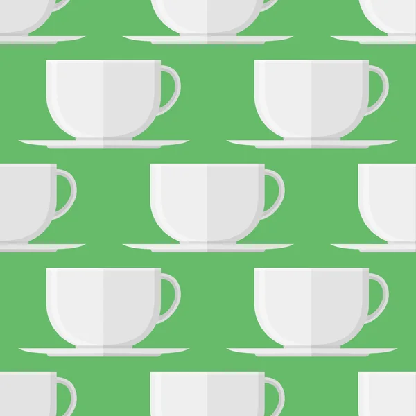 Seamless pattern with cup of coffee or tea — Stock Vector