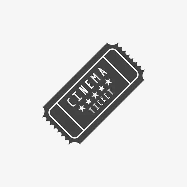 Retro cinema ticket monochrome icon. Vector illustration. — Stock Vector