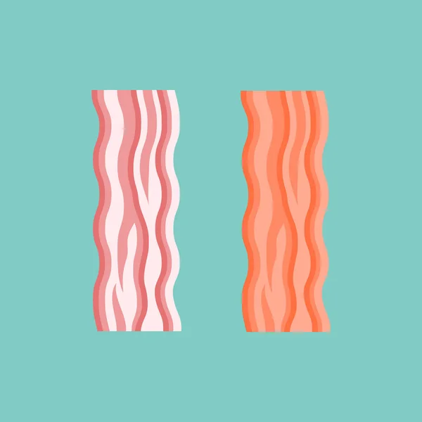 Fräsch och stekt bacon strips isolerad på bakgrunden — Stock vektor