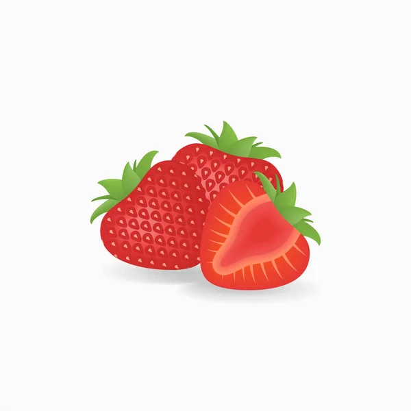 Manojo de fresas aisladas sobre fondo blanco — Vector de stock