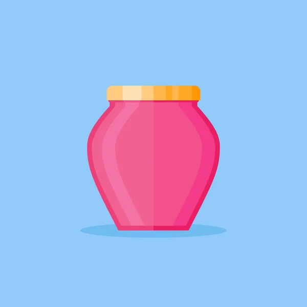 Potje jam platte stijlicoon. Vectorillustratie. — Stockvector