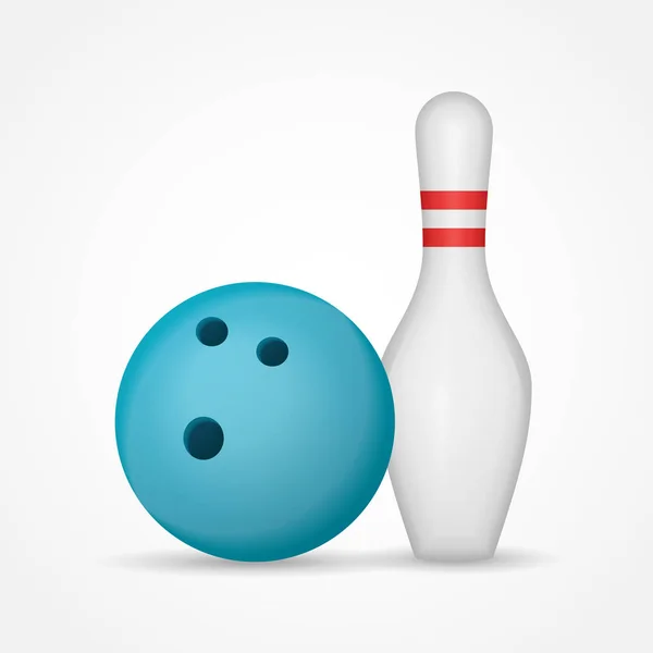Bowlingové koule a pin izolovaných na bílém pozadí. — Stockový vektor
