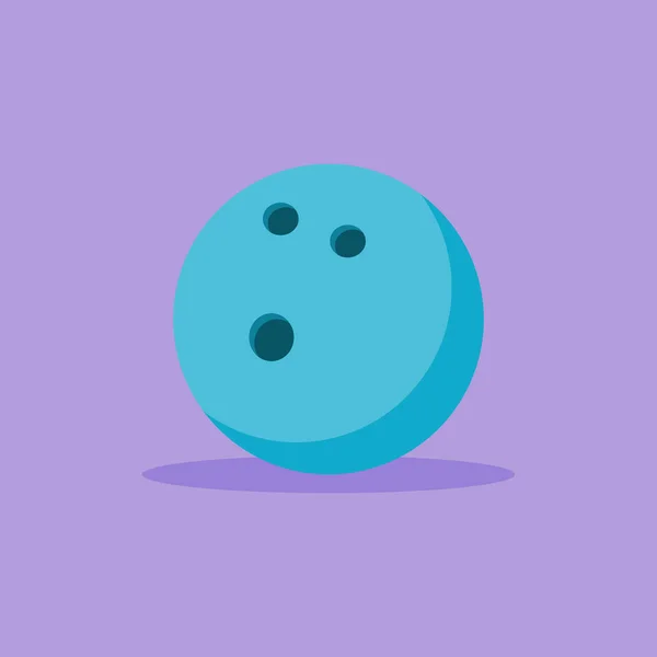 Ballon de bowling bleu icône de style plat. Illustration vectorielle . — Image vectorielle