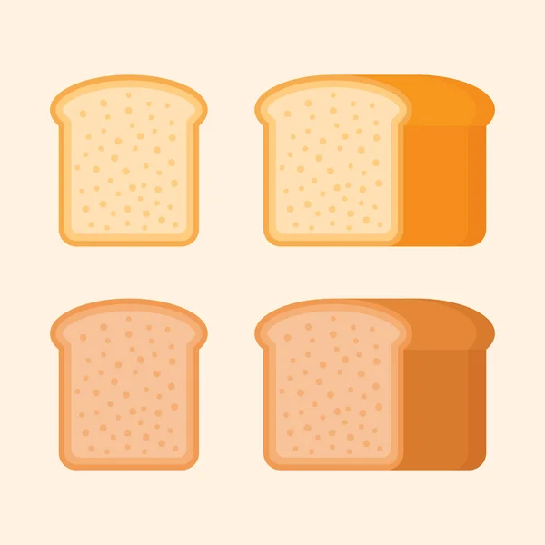 Centeio e pão torrado de trigo. Ilustração vetorial de estilo plano . —  Vetores de Stock
