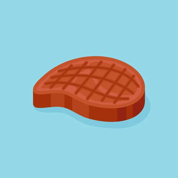 Carne grelhada ícone de estilo plano de bife. Ilustração vetorial . — Vetor de Stock