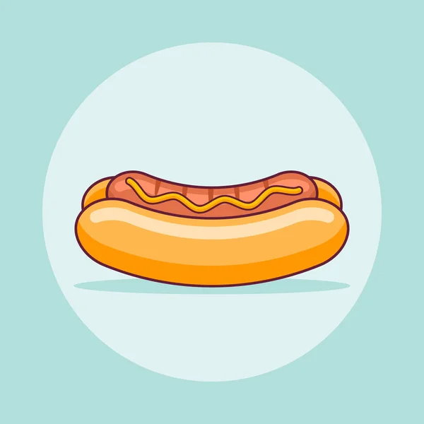 Hot Dog Lapos Vonalú Ikon Vektorillusztráció — Stock Vector