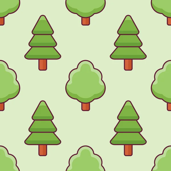 Seamless Pattern Trees Green Background Vector Texture — Stock Vector