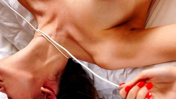 Strangulation with a cord, Female neck, throat, vein, hands, female, girls, face