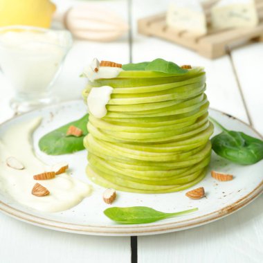 Waldorf salatası ahşap tablo, Natürmort