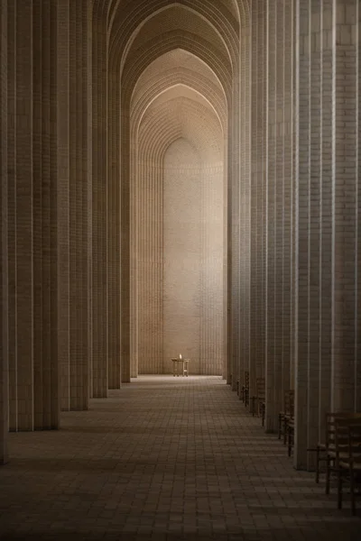 La bougie est dans l'église de Grundtvig, Copenhague Danemark Images De Stock Libres De Droits