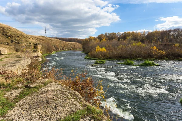 Autumn landscape with a river. Yellow leaves, river, autumn forest, hills, autumn, September, October. Russian landscape in autumn. Autumn in Russia.Sunny autumn day.autumn mood.rest at nature.Autumn Walk