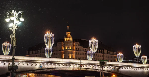 Festliches Moscow New Year Capital New Year Mood Night City — Stockfoto